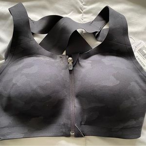 NWT Lululemon Enlite Front-Zip Bra - Size 34C - Black camo